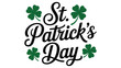 © muhammad - St. Patrick’s Day elegant typography with green shamrock clovers, festive Irish holiday celebration greeting design illustration