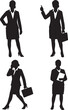 © Umar - silhouette of a businessman girl in black and white silhouette vector with transparent background