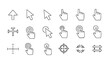 © MdMahfizur - Pointer and click interaction outline icons editable stroke vector set