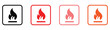 © MOHAMMADSHARIFUL - Colorful flame icons in square frames for fire concepts