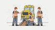 © Pendi - Team Of Railway Workers Inspecting And Repairing A Train