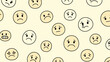 © EmilyGrace - Seamless pattern of various hand-drawn sad and unhappy emoji faces, a background illustration representing negative emotions and sadness.