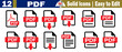 © Logo Solution - Document format icons showing pdf file types for web and interface design vector illustration.