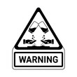 © Robin - Warning sign with hands and beakers mixing chemicals