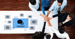 © InfiniteFlow - A dynamic office scene depicting a diverse group of professionals engaged in a team meeting focused on providing and receiving feedback to enhance collaboration. Trope