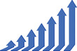 © jhgraphixion - Increasing trend graph with blue arrows