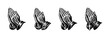 © 11ua - Praying hands designs. flat vector illustrations of folded, clasped, and rosary hands graphics