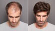 © wikkie - Man before and after hair loss treatment showing scalp and new hair