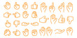 © Daishin - Hand Gestures Line Icons. Editable Stroke. Pixel Perfect. For Mobile and Web. Contains such icons as Gesture, Hand, Charity and Relief Work, Finger, Greeting, Handshake, A Helping Hand, Clapping, Team
