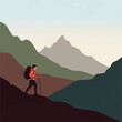 © prabu - A determined hiker navigates a picturesque mountain trail, embodying the spirit of outdoor adventure and the profound beauty of natural landscapes under a vast, open sky