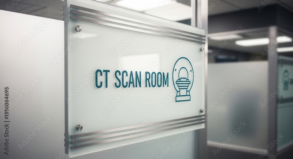 Hospital Interior: CT Scan Room Signage With Modern and Minimalist ...