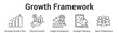 © AGE - Growth Framework web banner icon set vector illustration concept for business with icon of Business Growth Chart, Revenue Growth, Insight Development, Strategic Planni.