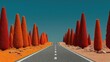© xartproduction - Surreal landscape with a zipper dividing a road in a desert