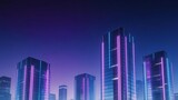 Futuristic skyscrapers with neon lights