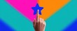© ckybe - A hand tapping a blue star symbol on a bright colorful background