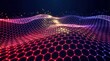 © Sidratul - Digital futuristic landscape with a vibrant grid pattern and glowing hexagonal network