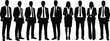 © MSTMONIRA - Business team silhouettes collection, professional corporate men and women standing together in formal leadership concept
