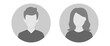 © TA Sydoruk - Vector flat illustration in grayscale. Avatar, user profile, face icon, profile picture. Suitable for social media profiles, icons, splash screens and as a template.