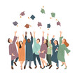 © Dwi R Firmansyah - Celebrating Graduation A Diverse Group of Students Toss Their Caps in the Air in Joyful Excitement