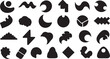 © BlackForm - Collection of various black geometric shapes and symbols icons