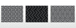 © ELENA - Geometric set of seamless black and gray patterns. Simple vector graphics