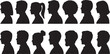 © Ranaart - Vector silhouette of set of profile face of different people
