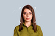 © deagreez - Trend artwork composite 3D photo collage design of young woman face eyewear cyber identity system verification banking technology