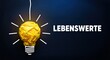 © The Little Hut - Creative lightbulb concept illustration on dark blue background suggesting innovative life values and goals
