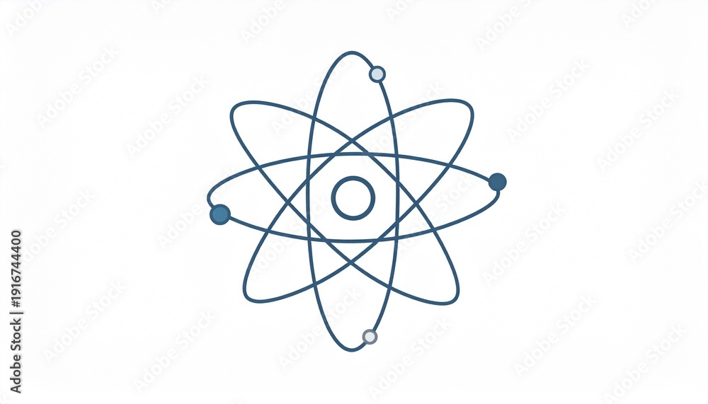 Atom Model Illustration - A Simple Depiction of Atomic Structure. の ...