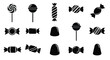 © MdGolam - Assorted black candy shapes and swirls in a simple silhouette