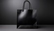 © Dimitar - a sleek and sophisticated black paper shopping bag featuring a glossy finish and sturdy black handles serves as a stylish mockup