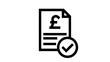 © Tallat - A verified financial document with a pound sign in a black silhouette mode