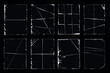 © alexdndz - Folded paper overlay elements set design. Collection with distressed square blank covers, damaged rough texture on folded and wrinkled blank pages with bent corners for frames. Vector illustration.