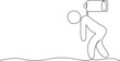 © Servo Graphics - A person is carrying a large object on their back over a wavy terrain. Vector