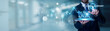 © Theyone - Businessman using the tablet analysis Technical Support and IT service concept, help desk assistance, system troubleshooting, customer service technology, professional support solutions