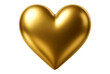 © Md - Shiny metallic gold heart shape isolated on transparent background for love romance valentine luxury celebration