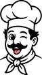 © Saeed - A cheerful cartoon chef with a mustache and chef's hat is winking at the camera with a playful expression.