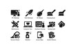 © Cali6ro - Computer and hardware cleaning icons set: tools, techniques, and equipment