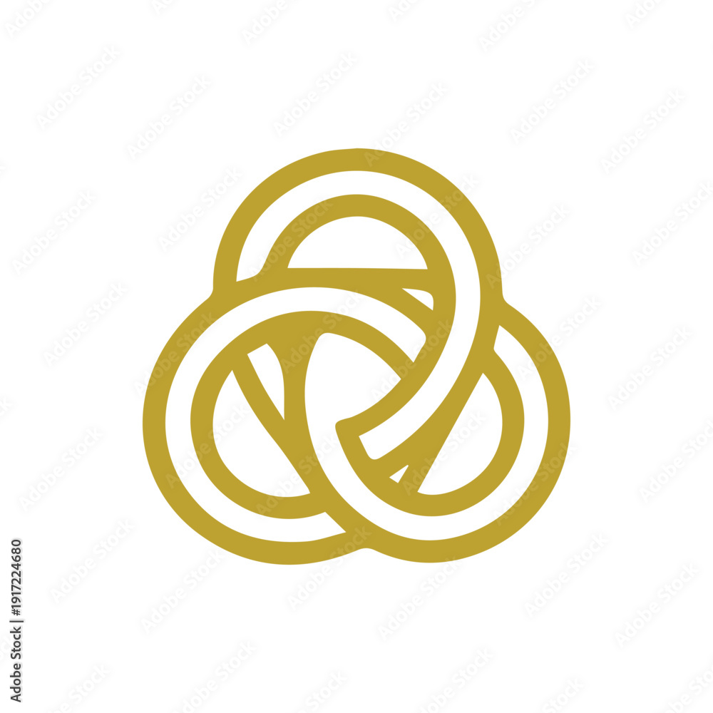 Elegant Gold Interlocking Rings Logo A Symbol of Unity and Infinity ...