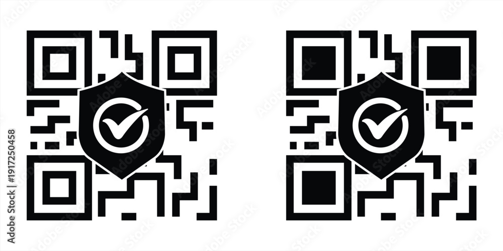 Image vectorielle Stock icon that displays a QR code containing a ...