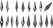 © VectorPoint - Collection of various sharp black and white arrowheads isolated