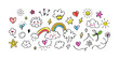 © Rabbi - A delightful array of colorful stickers featuring hearts, stars, and rainbows