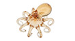 © Clementine - Isolated Shiny Golden Glass Octopus With Curled Tentacles Ornament Souvenir Curio Object