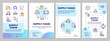 © IMG visuals icons - Supply chain blue gradient brochure layout. Manufacturing control, production management. Leaflet advertising design with color line icons. Editable 4 pages. Arial-Bold, Myriad Pro-Regular fonts used
