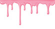 © Domestock - Pink icing drip with colorful sprinkles cartoon sweet dessert decoration vector illustration, party invitations, and sweet food-related content