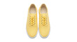 © Rowan - Isolated yellow canvas shoes footwear, casual comfortable laced, sneakers for everyday wear