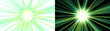 © SendStockAI - Bright starburst effect with radiant light rays in vibrant green and black backgrounds