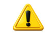 © Michael - Yellow 3d warning sign with a black exclamation mark icon indicating danger, caution, and system alerts. Transparent background