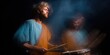 © Iryna - Young caucasian male drummer in motion with dramatic lighting