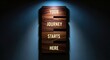 © The Little Hut - Inspirational Wooden Sign Reads 'Your Journey Starts Here' Emphasizing Motivation and New Beginnings for Personal Growth